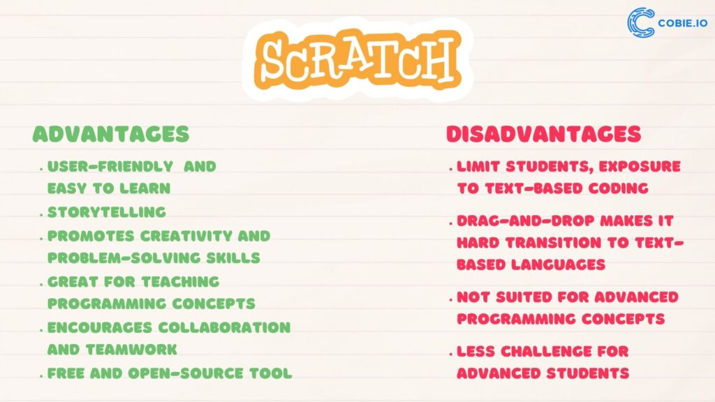 Advantages and disadvantages of Scratch