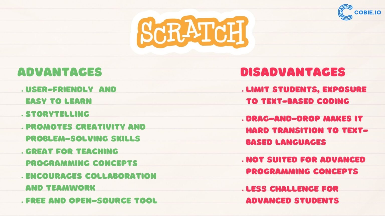 Why use Scratch for Education? - Cobie AI